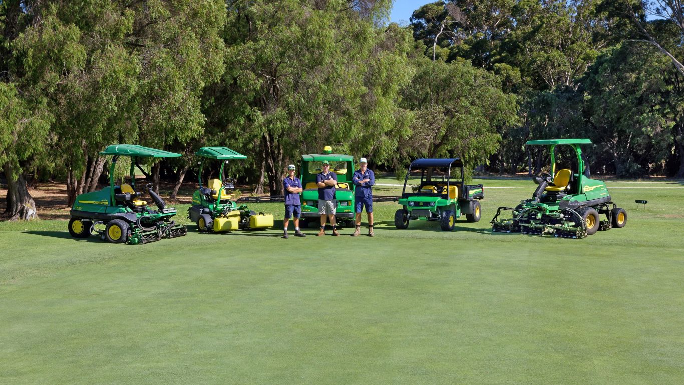 Margaret River Golf Club’s fleet of John Deere equipment.