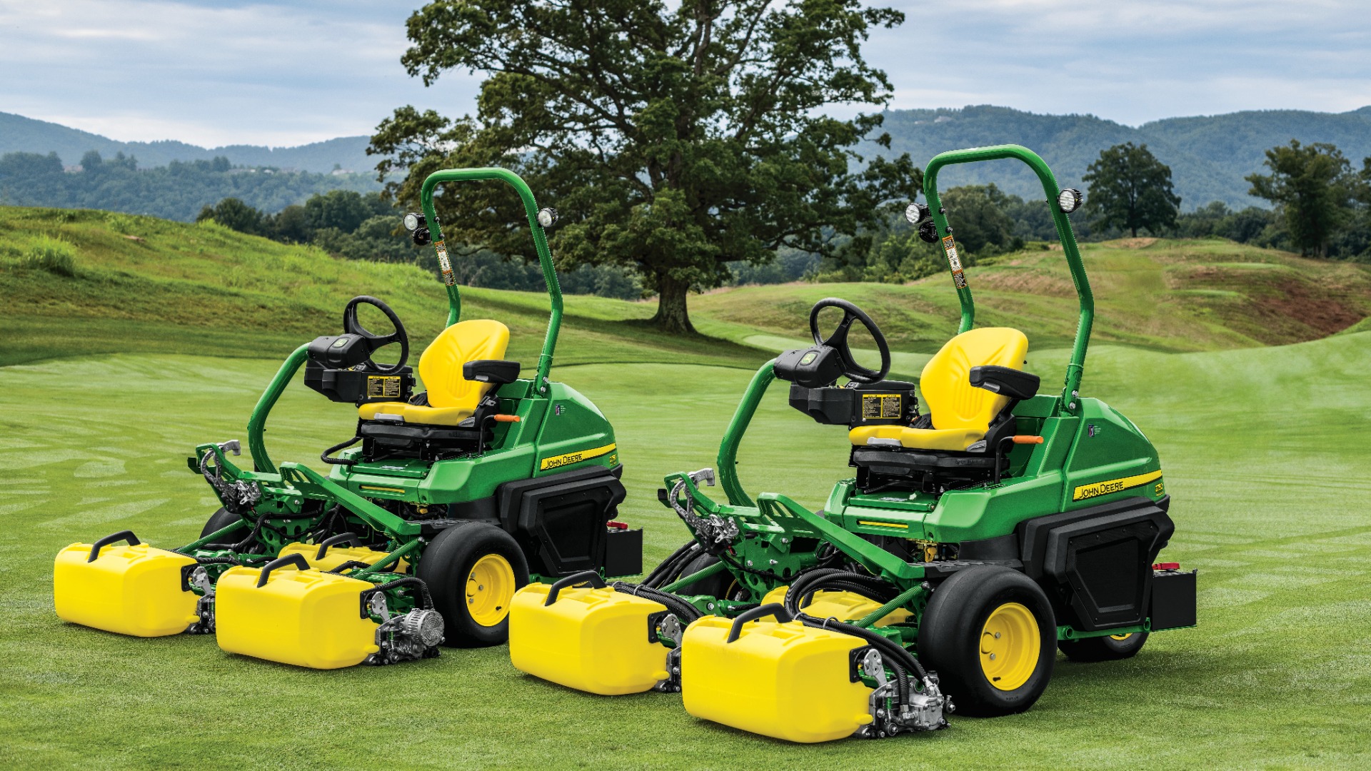 2700_E-cut_hybrid_petrol_greens_mower_x2